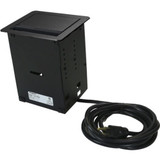 Wiremold InteGreat A/V Table Box With USB, Cord Ended, Black