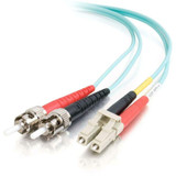 C2G-4m LC-ST 10Gb 50/125 OM3 Duplex Multimode PVC Fiber Optic Cable (USA-Made) - Aqua