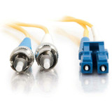 C2G 4m LC-ST 9/125 OS1 Duplex Singlemode PVC Fiber Optic Cable (USA-Made) - Yellow