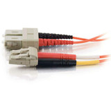 C2G 7m LC-SC 62.5/125 OM1 Duplex Multimode PVC Fiber Optic Cable (USA-Made) - Orange