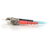 C2G 2m ST-ST 10Gb 50/125 OM3 Duplex Multimode PVC Fiber Optic Cable (USA-Made) - Aqua