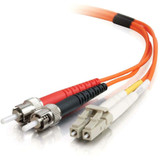 C2G-15m LC-ST 50/125 OM2 Duplex Multimode PVC Fiber Optic Cable - Orange