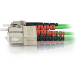 C2G-1m SC-ST 50/125 OM2 Duplex Multimode Fiber Optic Cable (Plenum-Rated) - Green