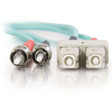 C2G-2m SC-ST 10Gb 50/125 OM3 Duplex Multimode PVC Fiber Optic Cable - Aqua