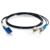 C2G-3m LC-ST 9/125 OS1 Duplex Singlemode Fiber Optic Cable (Plenum-Rated) - Black