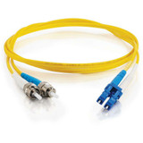 C2G-1m LC-ST 9/125 OS1 Simplex Singlemode PVC Fiber Optic Cable - Yellow