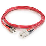 C2G-10m SC-ST 50/125 OM2 Duplex Multimode Fiber Optic Cable (Plenum-Rated) - Red