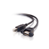 C2G 2 ft Panel-Mount USB 2.0 A Female to B Male Cable