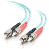 C2G-15m ST-ST 10Gb 50/125 OM3 Duplex Multimode PVC Fiber Optic Cable (USA-Made) - Aqua