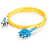 C2G 15m SC-ST 9/125 OS1 Duplex Singlemode PVC Fiber Optic Cable (USA-Made) - Yellow