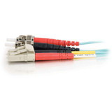 C2G-8m LC-ST 10Gb 50/125 OM3 Duplex Multimode PVC Fiber Optic Cable (USA-Made) - Aqua