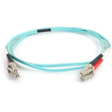 C2G 3m LC-LC 50/125 Duplex Multimode OM4 Fiber Cable - Aqua - 10ft