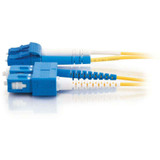 C2G 10m LC-SC 9/125 OS1 Duplex Singlemode PVC Fiber Optic Cable (USA-Made) - Yellow
