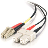 C2G-1m LC-SC 62.5/125 OM1 Duplex Multimode PVC Fiber Optic Cable - Black