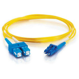 C2G 9m LC-SC 9/125 OS1 Duplex Singlemode PVC Fiber Optic Cable (USA-Made) - Yellow