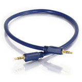 C2G 75ft 3.5mm Velocity Series Stereo Audio Cable - AUX Cable - Blue - M/M