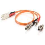 C2G 1ft Multimode ST Female to SC Male Fiber Adapter Cable