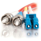 C2G-2m LC-ST 9/125 OS1 Duplex Singlemode Fiber Optic Cable (Plenum-Rated) - Red