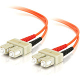 C2G-1m SC-SC 50/125 OM2 Duplex Multimode Fiber Optic Cable (Plenum-Rated) - Orange