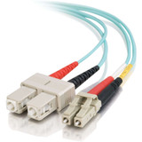 C2G 7m LC-SC 10Gb 50/125 Duplex Multimode OM3 Fiber Cable - Aqua - 23ft