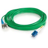 C2G-10m LC-ST 9/125 OS1 Duplex Singlemode Fiber Optic Cable (Plenum-Rated) - Green
