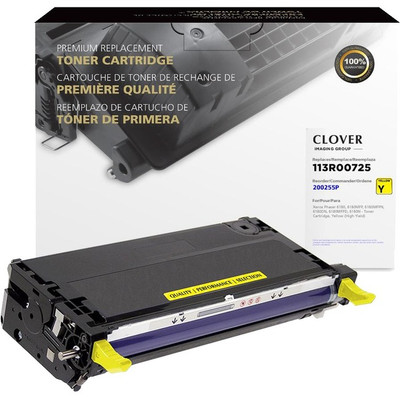 Clover Technologies Remanufactured High Yield Laser Toner Cartridge - Alternative for Xerox (113R00725, 113R00721, 113R721, 113R725) - Yellow Pack