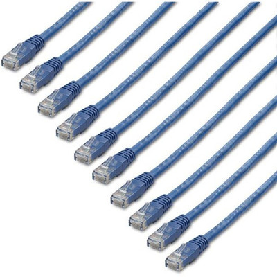 StarTech C6PATCH6BL10PK 6 ft. CAT6 Ethernet cable - 10 Pack - ETL Verified - Blue CAT6 Patch Cord - Molded RJ45 Connectors - 24 AWG - UTP