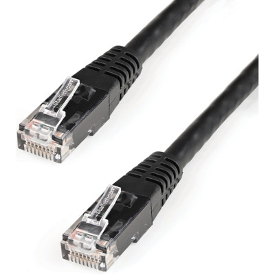 StarTech C6PATCH2BK 2ft CAT6 Ethernet Cable - Black Molded Gigabit - 100W PoE UTP 650MHz - Category 6 Patch Cord UL Certified Wiring/TIA
