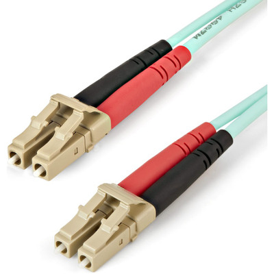 StarTech 450FBLCLC2 2m (6ft) LC/UPC to LC/UPC OM4 Multimode Fiber Optic Cable, 50/125&micro;m LOMMF/VCSEL Zipcord Fiber, 100G, LSZH Fiber Patch Cord