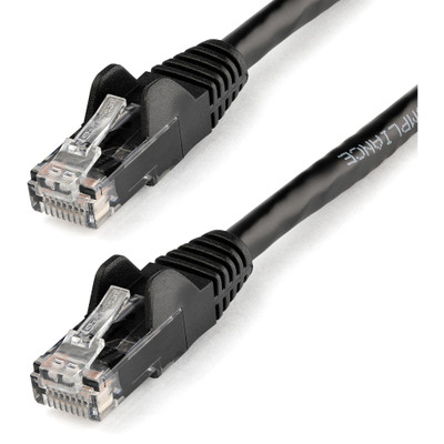 StarTech N6PATCH1BK 1ft CAT6 Ethernet Cable - Black Snagless Gigabit - 100W PoE UTP 650MHz Category 6 Patch Cord UL Certified Wiring/TIA