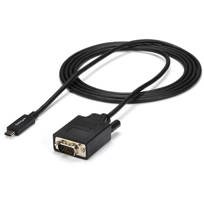StarTech CDP2VGAMM2MB 6ft/2m USB C to VGA Cable - 1920x1200/1080p USB Type C DP Alt Mode to VGA Video Monitor Adapter Cable -Works w/ Thunderbolt 3