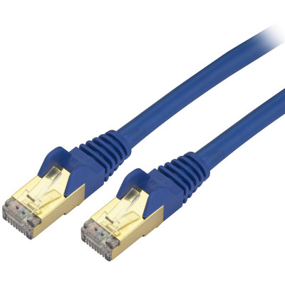 StarTech C6ASPAT8BL 8ft CAT6a Ethernet Cable - 10 Gigabit Category 6a Shielded Snagless 100W PoE Patch Cord - 10GbE Blue UL Certified Wiring/TIA