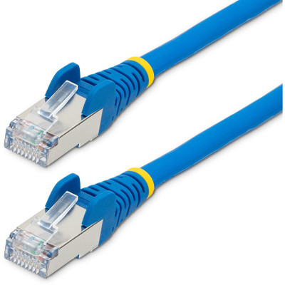 StarTech NLBL-9F-CAT6A-PATCH 9ft CAT6a Ethernet Cable, Blue Low Smoke Zero Halogen (LSZH) 10 GbE 100W PoE S/FTP Snagless RJ-45 Network Patch Cord