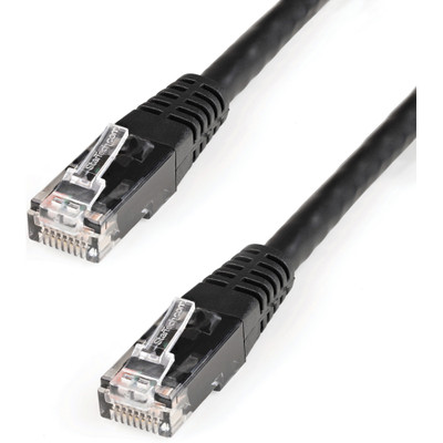 StarTech C6PATCH25BK 25ft CAT6 Ethernet Cable - Black Molded Gigabit - 100W PoE UTP 650MHz - Category 6 Patch Cord UL Certified Wiring/TIA