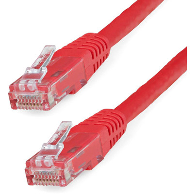 StarTech C6PATCH100RD 100ft CAT6 Ethernet Cable - Red Molded Gigabit - 100W PoE UTP 650MHz - Category 6 Patch Cord UL Certified Wiring/TIA