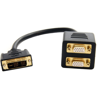 StarTech DVISPL1VV 1 ft DVI-I Analog to 2x VGA Video Splitter Cable - M/F