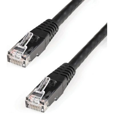 StarTech C6PATCH10BK 10ft CAT6 Ethernet Cable - Black Molded Gigabit - 100W PoE UTP 650MHz - Category 6 Patch Cord UL Certified Wiring/TIA