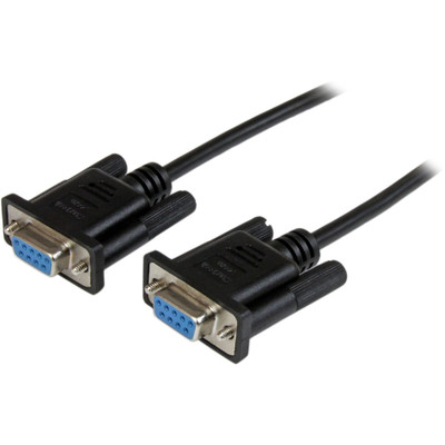 StarTech SCNM9FF1MBK 1m Black DB9 RS232 Serial Null Modem Cable F/F