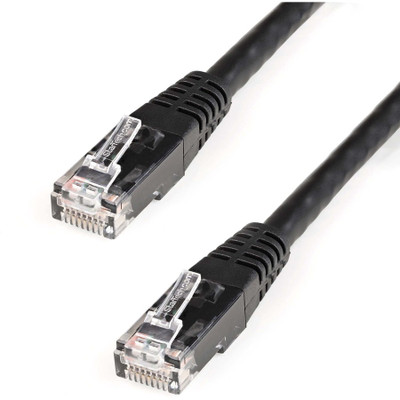 StarTech C6PATCH8BK 8ft CAT6 Ethernet Cable - Black Molded Gigabit - 100W PoE UTP 650MHz - Category 6 Patch Cord UL Certified Wiring/TIA
