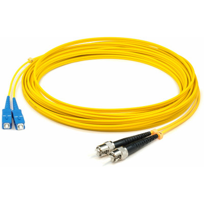 AddOn ADD-ASC-ST-3MS9SMF 3m ASC (Male) to ST (Male) Yellow OS2 Simplex Fiber OFNR (Riser-Rated) Patch Cable