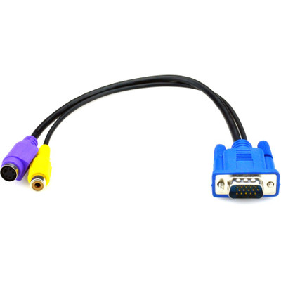 Black Box AVS-CBL-VG-CV VGA to Composite and S-Video Adapter Cable - 32 cm