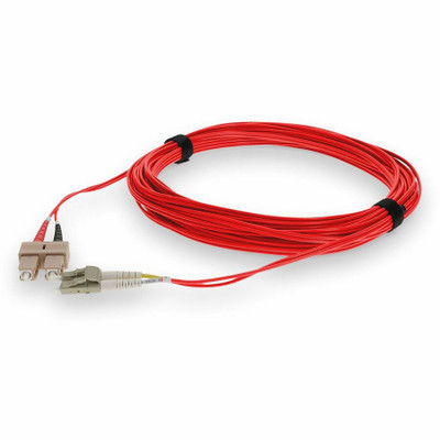 AddOn ADD-SC-LC-4M5OM4-RD 4m LC (Male) to SC (Male) Red OM4 Duplex Fiber OFNR (Riser-Rated) Patch Cable