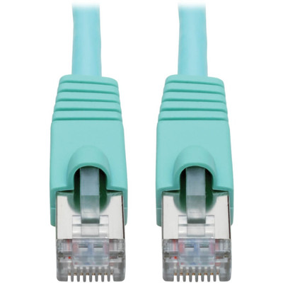 Tripp Lite N262-015-AQ Cat6a 10G Snagless Shielded STP Ethernet Cable (RJ45 M/M) PoE Aqua 15 ft. (4.57 m)