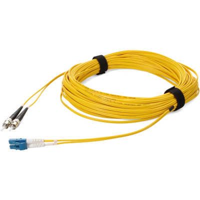 AddOn ADD-ST-LC-50M9SMF 50m LC (Male) to ST (Male) Yellow OS2 Duplex Fiber OFNR (Riser-Rated) Patch Cable