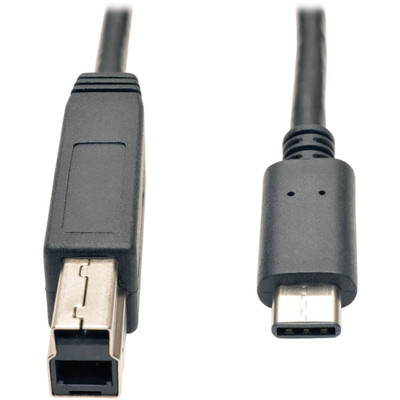 Tripp Lite U422-003-G2 USB-C to USB-B Cable (M/M) USB 3.2 Gen 2 (10 Gbps) Thunderbolt 3 Compatible 3 ft. (0.91 m)