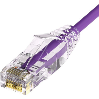 UNC CS6A-30F-PUR ClearFit Slim 28AWG Cat6A Patch Cable, Snagless, Purple, 30ft