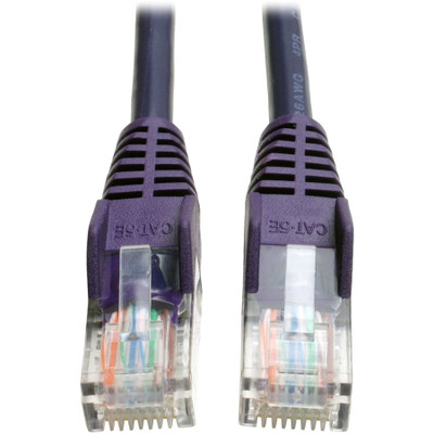 Tripp Lite N001-005-PU Cat5e 350 MHz Snagless Molded (UTP) Ethernet Cable (RJ45 M/M) PoE Purple 5 ft. (1.52 m)