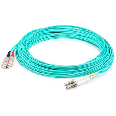 AddOn ADD-SC-LC-2M5OM4P 2m LC (Male) to SC (Male) Straight Aqua OM4 Duplex Plenum Fiber Patch Cable