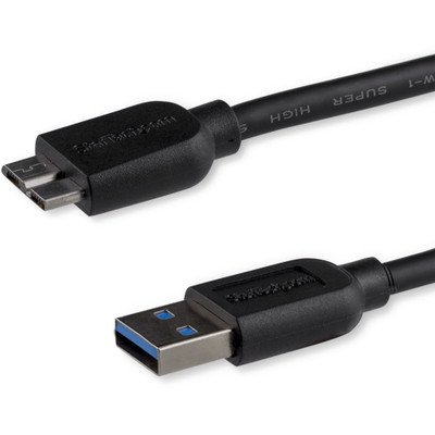 StarTech USB3AUB50CMS 0.5m (20in) Slim SuperSpeed USB 3.0 (5Gbps) A to Micro B Cable - M/M