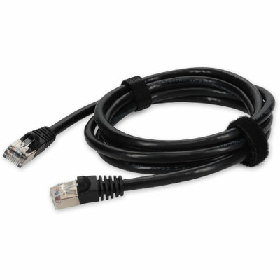 AddOn ADD-2FCAT6AS-BK 2ft RJ-45 (Male) to RJ-45 (Male) Shielded Straight Black Cat6A STP PVC Copper Patch Cable